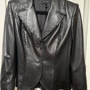 Escada Black Leather Blazer